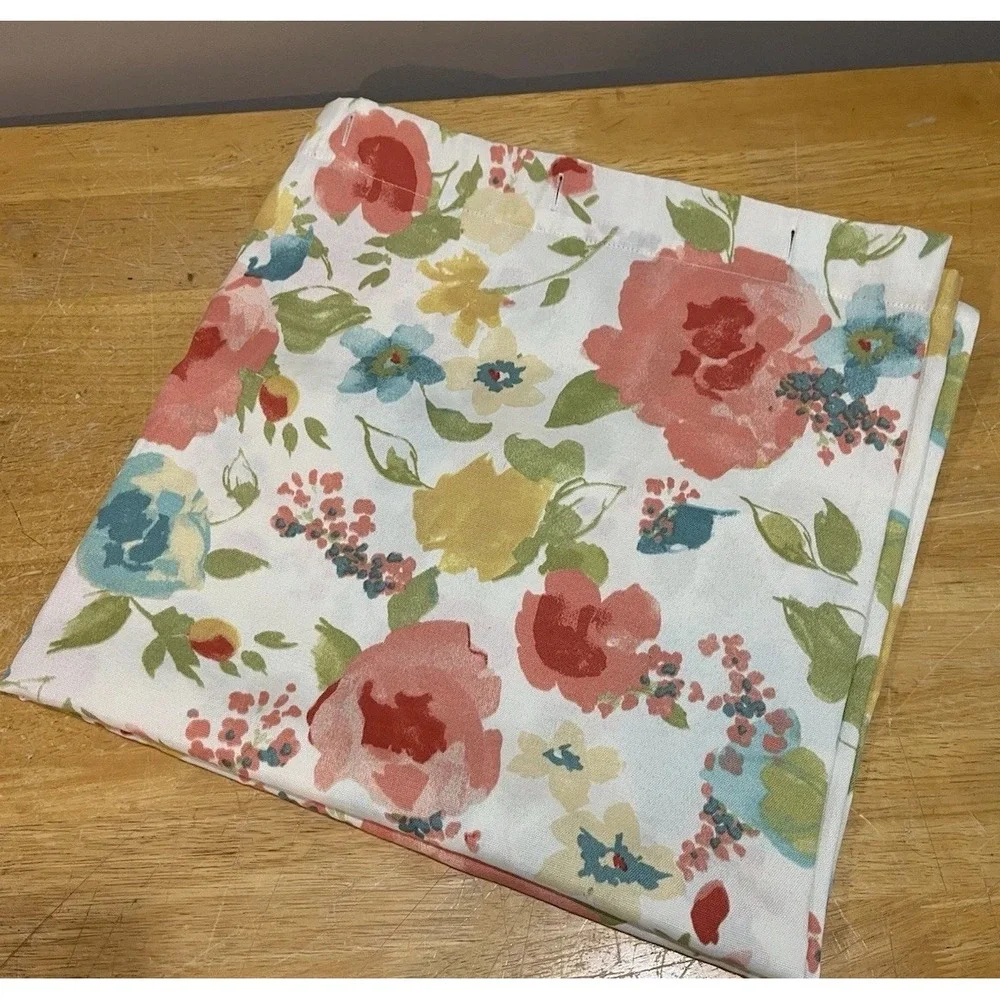 JCPenney Home Floral Watercolor Country‎ Fabric Shower Curtain Polyester 72